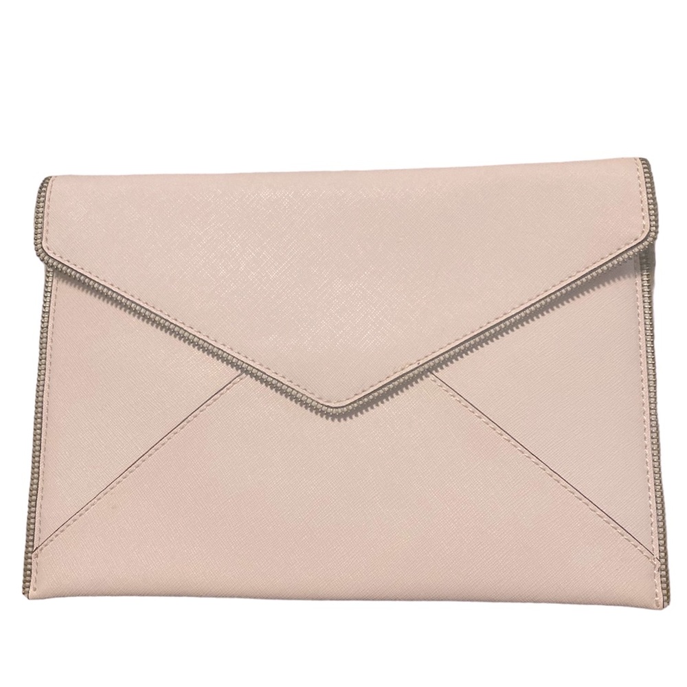 Rebecca Minkoff Leo clutch with zipper trim Ballet Pink